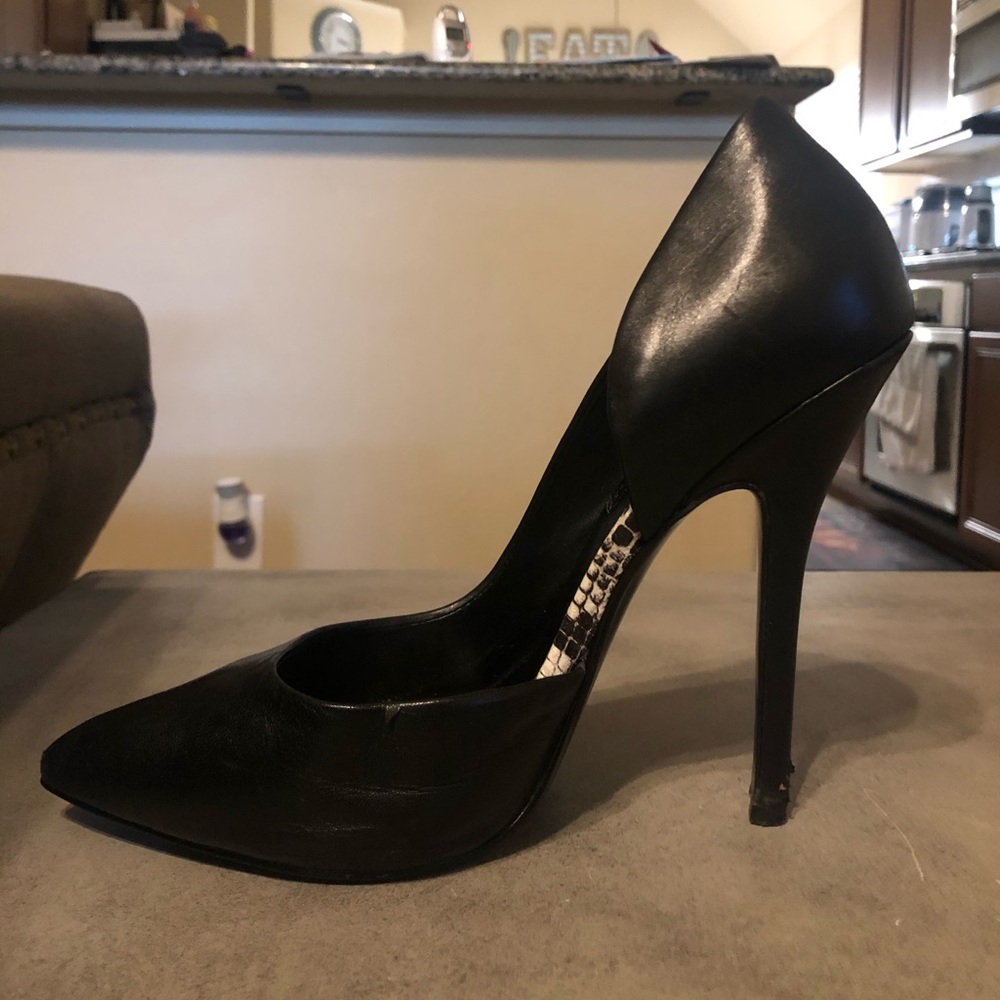 Steve Madden Black Newbee Leather Heels